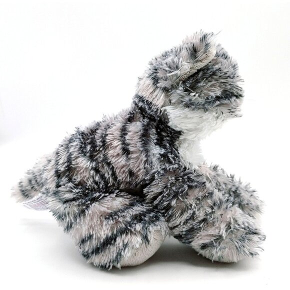 Aurora Gray Stripe Tabby Cat 7 Inch Stuffed Animal Plush Toy - Picture 3 of 5